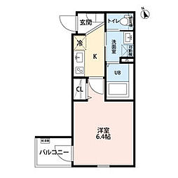 robot home 新守山 1Kの間取図画像