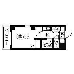 アヴァンセドミール 1Kの間取図画像