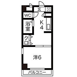 ランドビル本陣 1Kの間取図画像