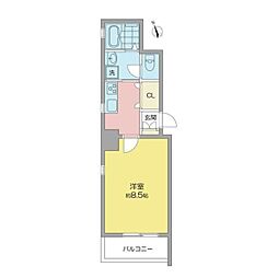 プリマベーラ 1Kの間取図画像