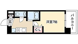 パークフラッツ金山 1Kの間取図画像