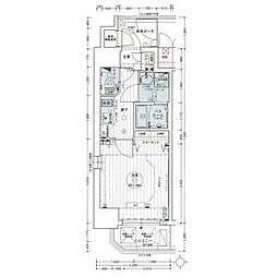 エステムコート名古屋新栄3グローリィ 1Kの間取図画像