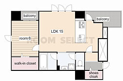リベルタカリーノ 1LDKの間取図画像
