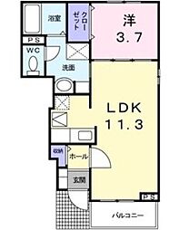 ラ・シュー・エズカ 1LDKの間取図画像