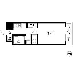 アドミール栄生 1Kの間取図画像