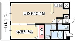 フォルテ茶屋ヶ坂 1LDKの間取図画像