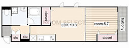 COZY豊岡通 1LDKの間取図画像