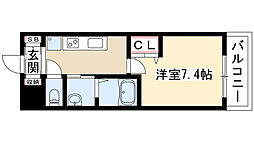リアライズ代官町 1Kの間取図画像