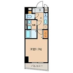 GATEWAY尾頭橋 1Kの間取図画像