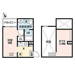 スワンコート ワンルームの間取図画像