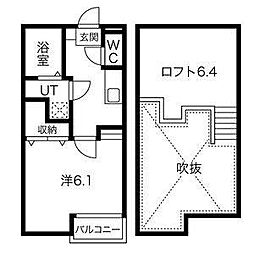 Creo庄内通 1Kの間取図画像