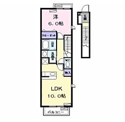 ペルペチュエルM 1LDKの間取図画像