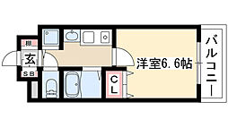 プレサンス桜通り葵 1Kの間取図画像