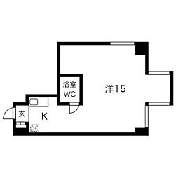 ザ・エステートパレス 1Kの間取図画像