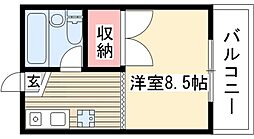 メゾンヤザコ ワンルームの間取図画像