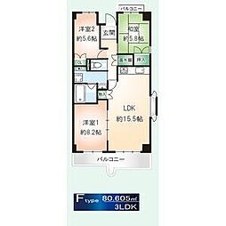 PIVOTマンション小鴨 3LDKの間取図画像