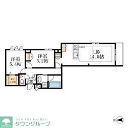 HEBELMAISON徳川園 2LDKの間取図画像