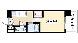 パークフラッツ金山 1Kの間取図画像