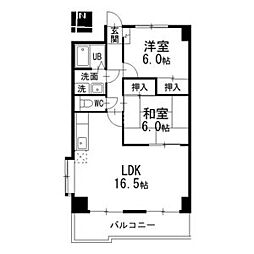 アーバン滝子 2LDKの間取図画像