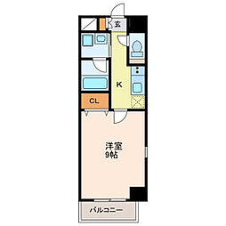 ラクラス浅間町 1Kの間取図画像