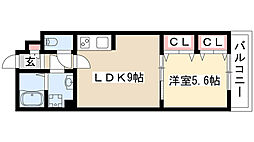 リブリ・アリコット 1LDKの間取図画像
