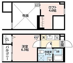 ヴィルシーナ 1Kの間取図画像