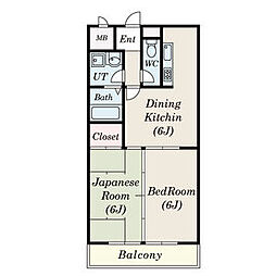 CH当知 2DKの間取図画像