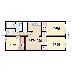 ダイアパレス喜多山 3DKの間取図画像