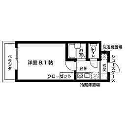 セルシオン池下 1Kの間取図画像