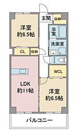 第三翠芳ビル 2LDKの間取図画像