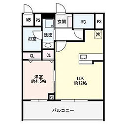 フレア丸の内 1LDKの間取図画像