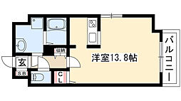 レジデンス内山町 ワンルームの間取図画像