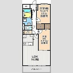 レジデンス光和3 2LDKの間取図画像