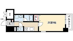トレヴィ高岳 1Kの間取図画像