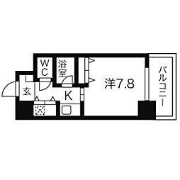 AXIS桜通内山 1Kの間取図画像
