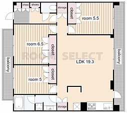 プライムメゾン萱場公園 3LDKの間取図画像
