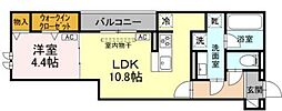ルヴィータ高道 1LDKの間取図画像