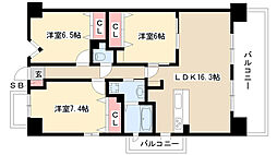 ProceedARATAMABASHI 3LDKの間取図画像