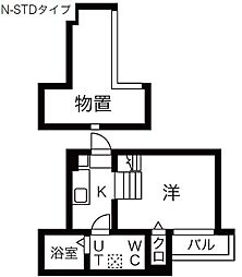 ボンヌール枇杷島 1Kの間取図画像
