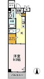 グランソワール瑞穂 1Kの間取図画像