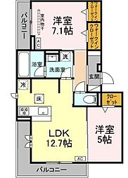 ノア 2LDKの間取図画像