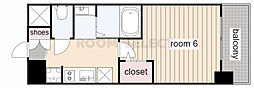 エステムコート名古屋新栄2アリーナ 1Kの間取図画像