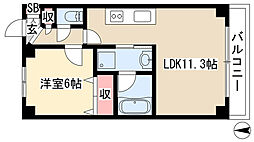 STプラザEAST 1LDKの間取図画像