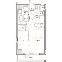 ザ・パークハビオ名古屋松原 1LDKの間取図画像
