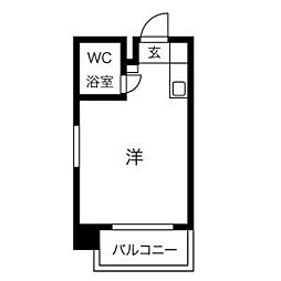 プリミエール鶴舞 ワンルームの間取図画像