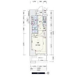 プレサンス久屋大通公園セラフィ 1Kの間取図画像