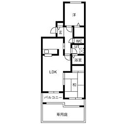 パーク・ノヴァ貴船 2LDKの間取図画像