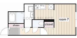 MTM東別院 1Kの間取図画像