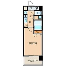 UURコート名古屋名駅 1Kの間取図画像