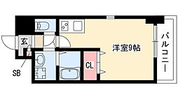 アレーヌコート金山 ワンルームの間取図画像